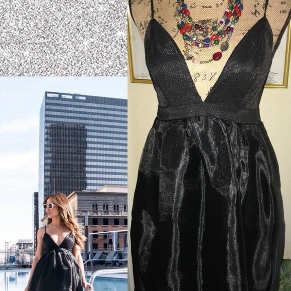 X BY NBD ANASTAZIA BLACK METALLIC DRESS~SMALL - Picture 7 of 9